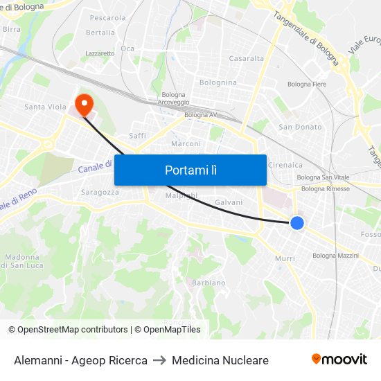 Alemanni - Ageop Ricerca to Medicina Nucleare map