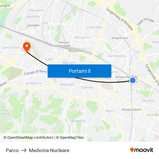 Parco to Medicina Nucleare map