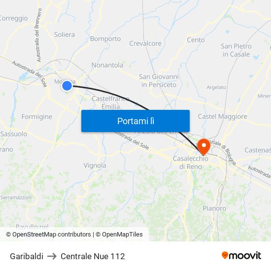 Garibaldi to Centrale Nue 112 map