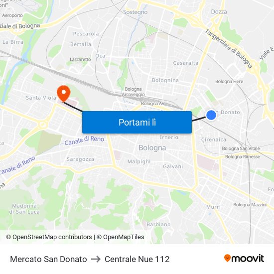 Mercato San Donato to Centrale Nue 112 map