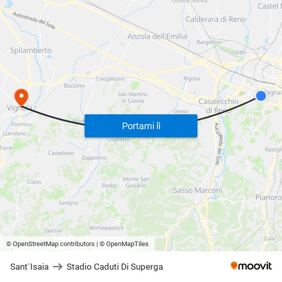 Sant`Isaia to Stadio Caduti Di Superga map