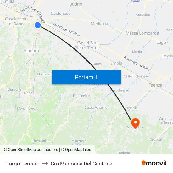 Largo Lercaro to Cra Madonna Del Cantone map