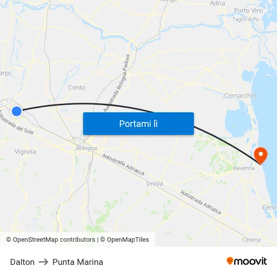 Dalton to Punta Marina map