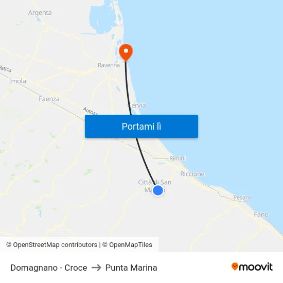 Domagnano - Croce to Punta Marina map