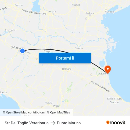 Str Del Taglio Veterinaria to Punta Marina map