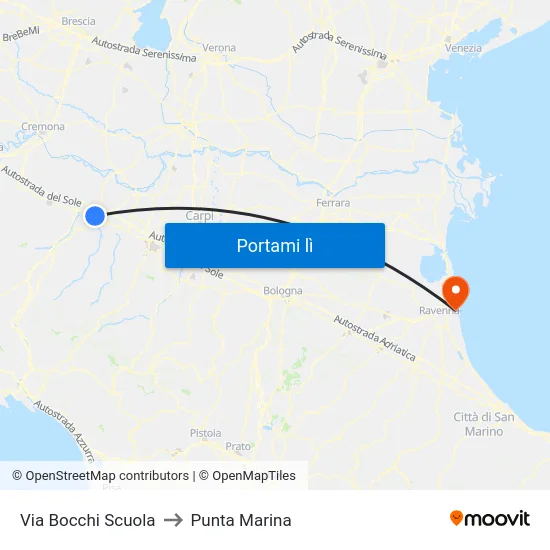 Via Bocchi Scuola to Punta Marina map