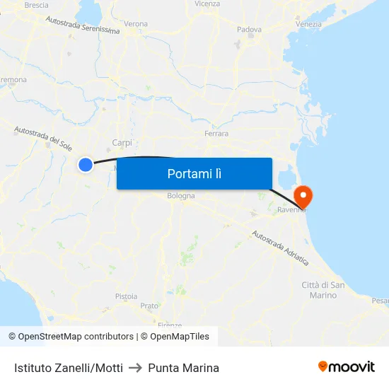 Istituto Zanelli/Motti to Punta Marina map