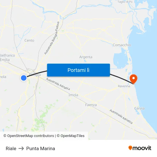 Riale to Punta Marina map