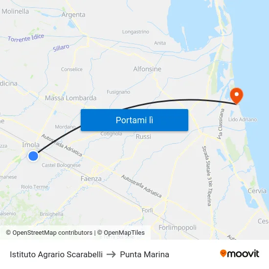 Istituto Agrario Scarabelli to Punta Marina map