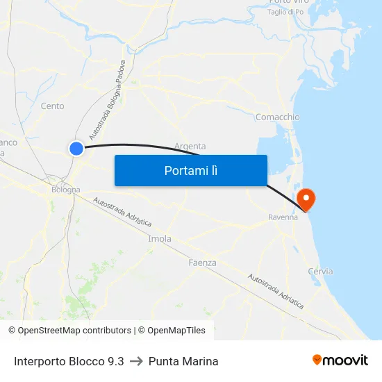 Interporto Blocco 9.3 to Punta Marina map