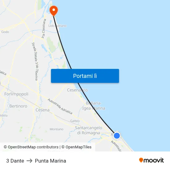 3 Dante to Punta Marina map
