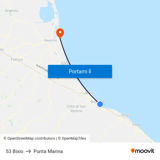 53 Bixio to Punta Marina map