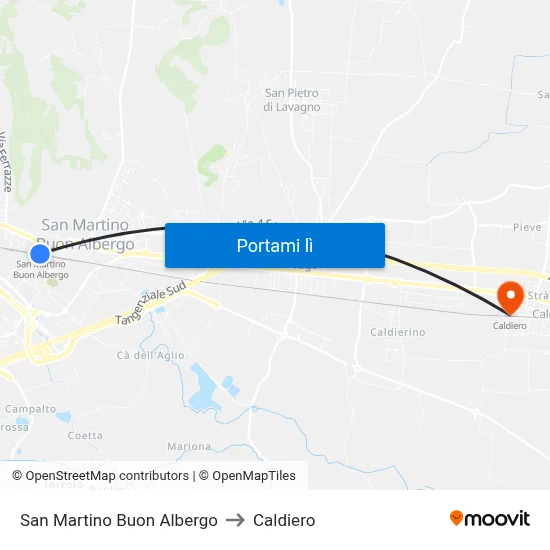 San Martino Buon Albergo to Caldiero map