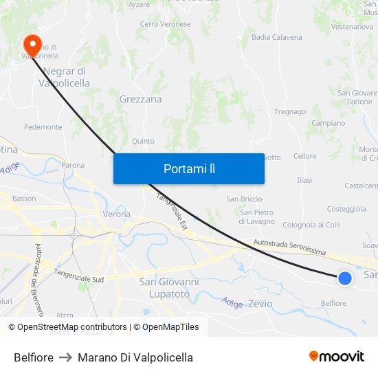 Belfiore to Marano Di Valpolicella map