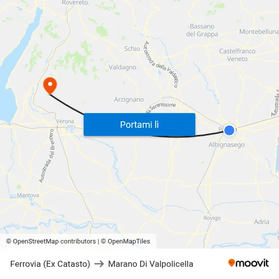 Ferrovia (Ex Catasto) to Marano Di Valpolicella map