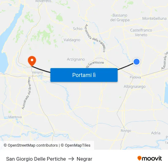 San Giorgio Delle Pertiche to Negrar map