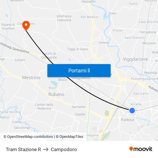 Stazione FS to Campodoro map