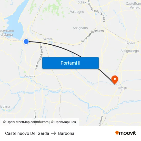 Castelnuovo Del Garda to Barbona map