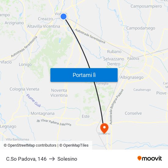 C.So Padova, 146 to Solesino map