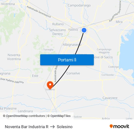 Noventa Bar Industria R to Solesino map