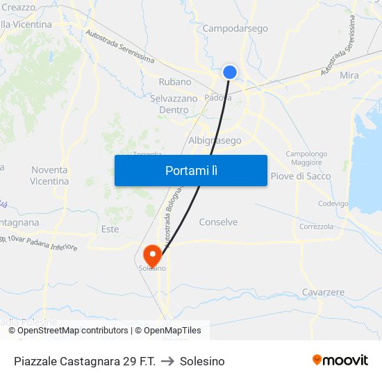 Piazzale Castagnara 29  F.T. to Solesino map