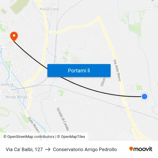 Via Ca' Balbi, 127 to Conservatorio Arrigo Pedrollo map