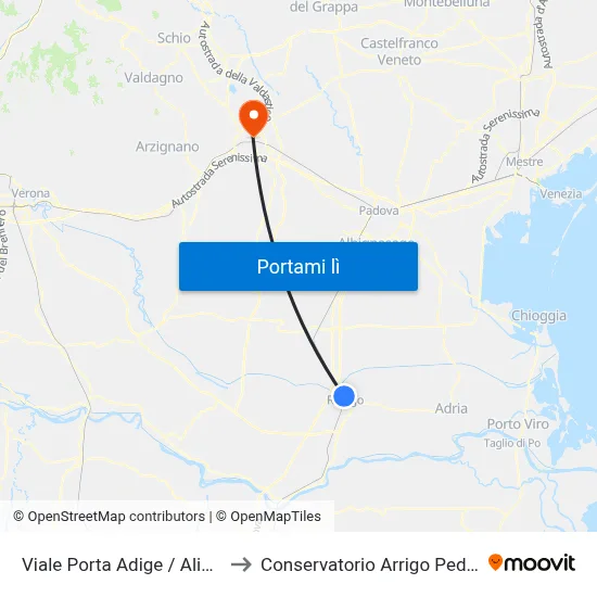 Viale Porta Adige / Aliper R to Conservatorio Arrigo Pedrollo map