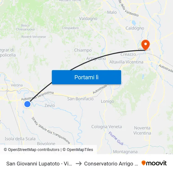 San Giovanni Lupatoto - Via Garofoli to Conservatorio Arrigo Pedrollo map