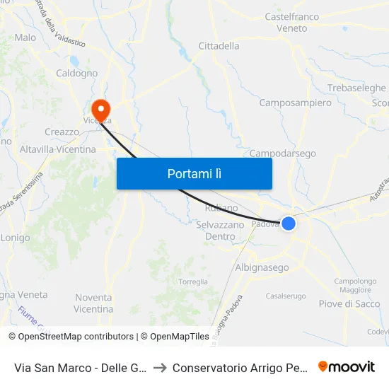 Via San Marco - Delle Grazie to Conservatorio Arrigo Pedrollo map