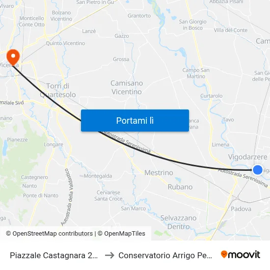 Piazzale Castagnara 29  F.T. to Conservatorio Arrigo Pedrollo map