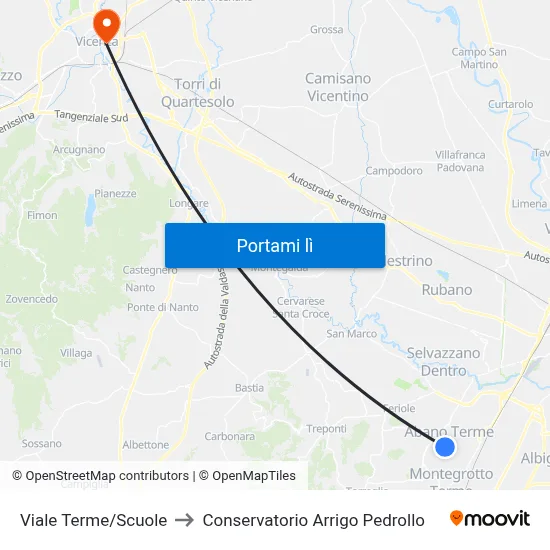 Viale Terme/Scuole to Conservatorio Arrigo Pedrollo map