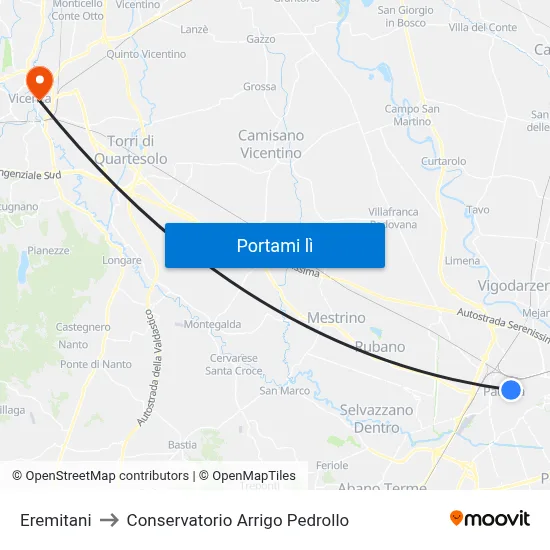 Eremitani to Conservatorio Arrigo Pedrollo map