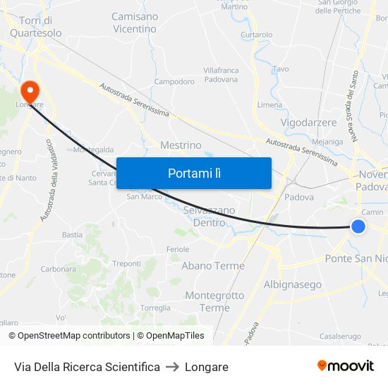 Via Della Ricerca Scientifica to Longare map