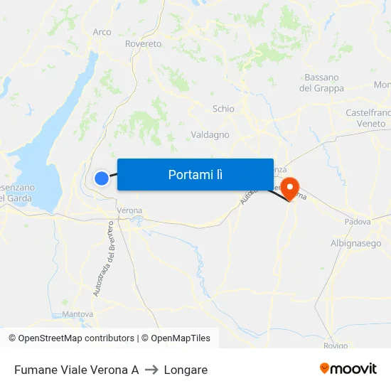 Fumane Viale Verona A to Longare map
