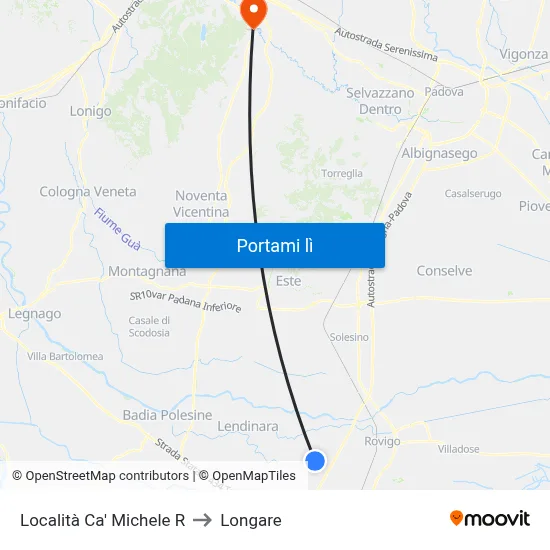Località Ca' Michele R to Longare map