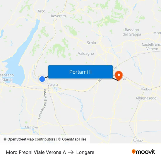 Moro Freoni Viale Verona A to Longare map