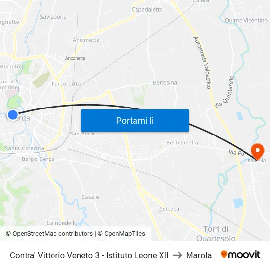 Contra' Vittorio Veneto 3 - Istituto Leone XII to Marola map
