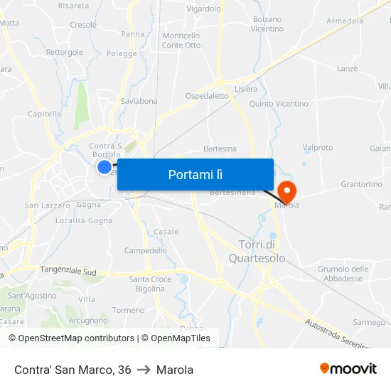 Contra' San Marco, 36 to Marola map