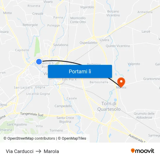 Via Carducci to Marola map