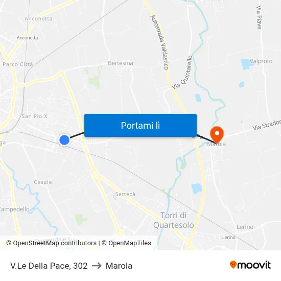V.Le Della Pace, 302 to Marola map