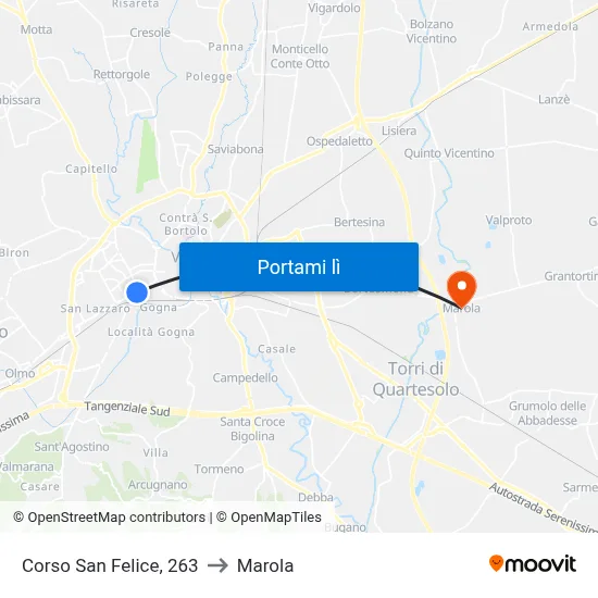 Corso San Felice, 263 to Marola map
