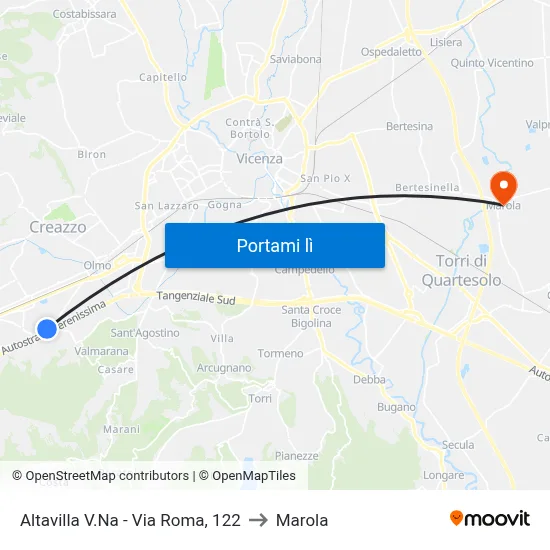 Altavilla V.Na - Via Roma, 122 to Marola map