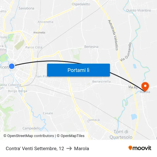 Contra' Venti Settembre, 12 to Marola map