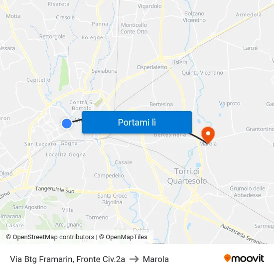 Via Btg Framarin, Fronte Civ.2a to Marola map