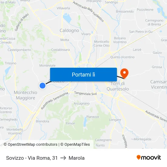 Sovizzo - Via Roma, 31 to Marola map