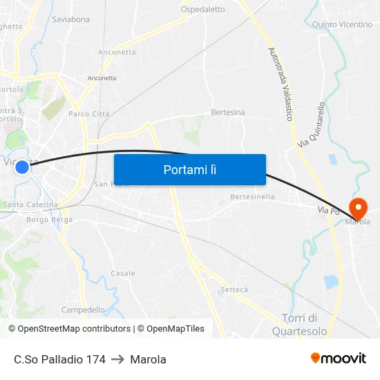C.So Palladio 174 to Marola map