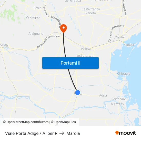 Viale Porta Adige / Aliper R to Marola map
