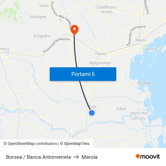 Borsea / Banca Antonveneta to Marola map