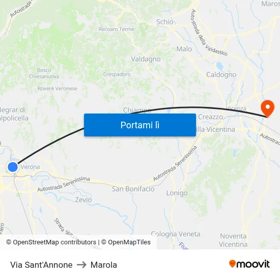 Via Sant'Annone to Marola map