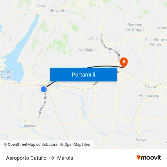 Aeroporto Catullo to Marola map